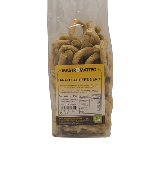 Taralli Al Pepe Nero (Black Pepper) - 250g