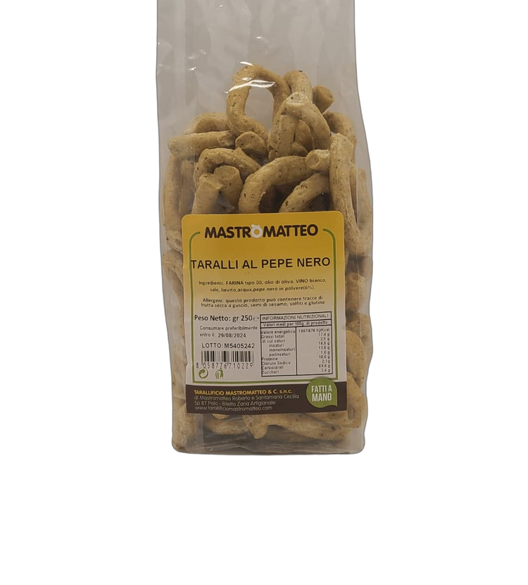 Taralli Al Pepe Nero (Black Pepper) - 250g