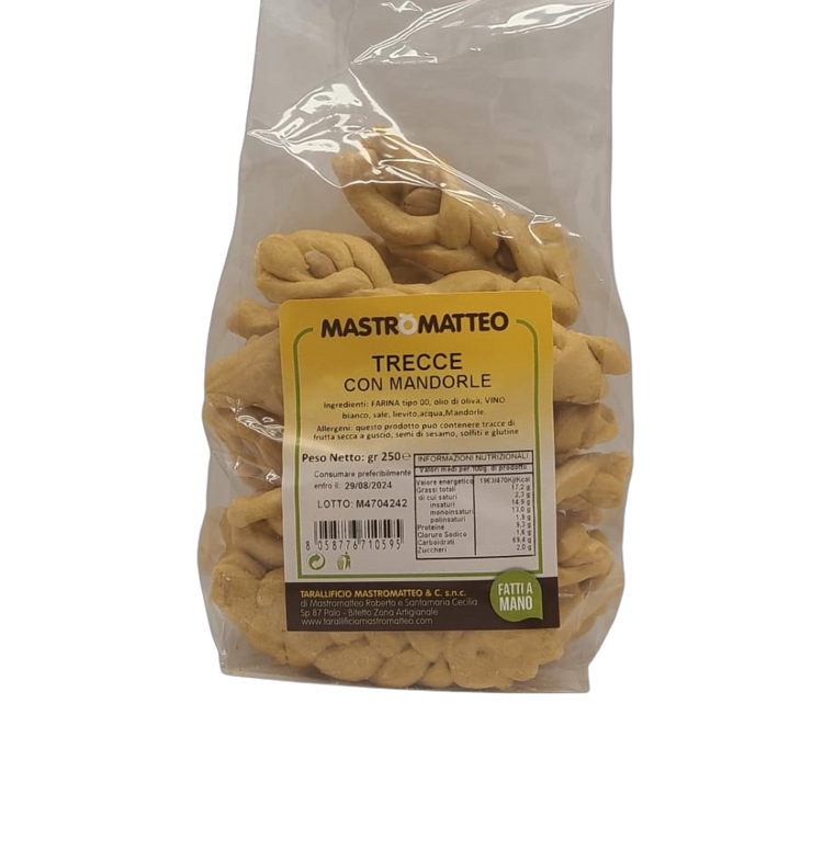 Taralli Trecce Con Mandorle (Almonds) - 250g