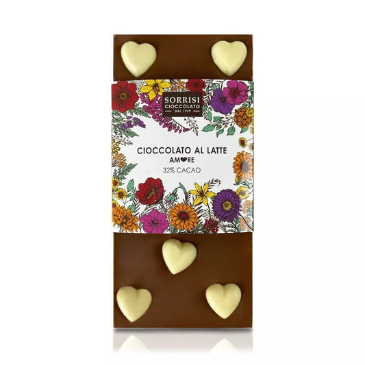 AMORE Milk Chocolate Bar with Hearts - 80g